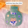 Bolsa de agua caliente de felpa 350ml verde con oso astronauta y funda suave - 350ml / Oso Espacial Verde Pequeño