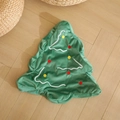 Cartoon Christmas tree plush pillow case with embroidered details on wooden floor - 42cm No Filling/No Zipper / Green Christmas Tree (Shell)