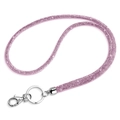 Cordino con strass rosa scintillante con chiusura a moschettone girevole in metallo argento - 80cm Rosa / Rosa