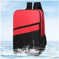 Waterproof 17-inch USB business backpack in red and black colorway with reflective strips - 1326 Style-Red