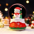 Boule à neige de Noël avec bonhomme de neige sur socle rouge et sapin festif - 8510 Style Bonhomme de Neige / Moyen 80# LED Lumière+Musique