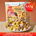 Friandises lyophilisées pour animaux au poulet, jaune d'œuf et foie en pot de 490g - 490g