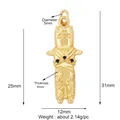 Gold plated boy charm pendant with blue zircons and dimensions 25x12mm for DIY jewelry - Gold Figure Pendant B (M616166-Gold)