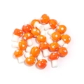 Orange glass mushroom beads with white spots for DIY jewelry making and bracelets - Orange