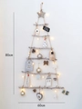 Albero di Natale da parete in legno nordico con luci LED e ornamenti, altezza 80 cm - Stile C Pacchetto