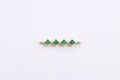 Connecteur double anneau en argent S925 doré avec quatre zircons verts pour bijoux - Argent Plaqué Or - Zircon Vert