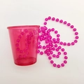 Hot pink transparent bead chain cup accessory for festive party celebrations - Rose Red