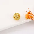 Spherical hollow gold-tone spacer bead with intricate auspicious carved patterns - 29# Sand Gold Blessing Bead