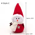 Christmas plush snowman figure in red and white with stars, 25cm height for floral decor - Christmas Bouquet Doll [Style C]