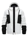 Giacca outdoor da uomo con cappuccio bicolore nero e bianco e tasche con cerniera - XS / Nero