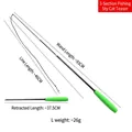 Dreiteilige Teleskop-Katzenangel mit grünem Schaumstoffgriff und Fiberglasstab, 37,5-93 cm - Grüner Griff Schwarzer Stab Dreiteilig Teleskopisch