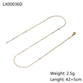 Minimalist gold snake chain necklace for women featuring flat oval links and lobster clasp - Flat Disc Chain Style (LX00036D)