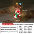 Size chart for Christmas static window stickers showing five dimensions for P-SD235 model - Reindeer & Bird (P-SD235)