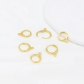 6 pieces of 18K gold plated smooth hoop earring findings for DIY jewelry making - Large (13.5mm) / 18k Gold