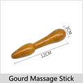 Gourd-shaped wooden massage tool for trigger point therapy and body scraping, 12cm length - Scented Wood Gourd Stick Massager