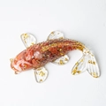 Koi fish crystal ornament with red gravel and gold foil in resin for desk decoration - Red Agate