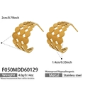 Technische Zeichnung mit Maßen der goldenen, hohlen C-förmigen Ohrstecker aus Edelstahl - Gold