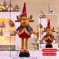 Standing plush Christmas reindeer toy with telescopic legs, adjustable height 55-70cm - Medium Retro 70CM Telescopic Reindeer