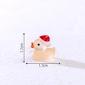 Mini Christmas duck figurine in yellow translucent resin with red hat for DIY decor - Luminous Pale Yellow