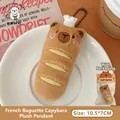 Capybara plush keychain in baguette bread design with chef hat and metal chain - Charm / 4# Baguette Capybara Doll