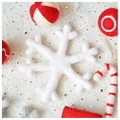 Fiocco di neve fatto a mano in feltro di lana bianco per decorazione dell'albero di Natale - Fiocco di Neve Bianco