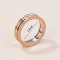 Driekleurige in elkaar grijpende titanium stalen ringen goud, zilver, roségoud, 1,9 cm diameter - US 6 / Drie kleuren