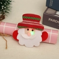 Macro detail of glowing Santa Claus brooch featuring festive LED lights and soft knit fabric - Glowing Santa with Arms