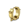 Golden punk rivet hoop earring with polished metallic finish for non-pierced ears - 4-Spike Ear Hoop / Gold
