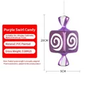 Purple spiral 20cm Christmas candy pendant ornament made of painted PVC material - 20CM Purple White Spiral Candy