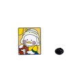 Lalafanfan duck enamel pin with yellow clothes and white headscarf variant - Lalafanfan Duck