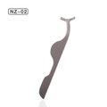 Matte silver stainless steel eyelash applicator tool for precise false lashes application - NZ-02 Silver