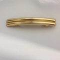 Minimalist double-bar golden hair clip with a high-polish finish and spring closure - Double Row Wave Gold