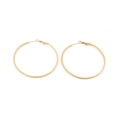 Klassische goldene Kreolen mit feinem Spiraldrehmuster und Hebelschluss für Damen - Gold Gedreht (50*2mm)
