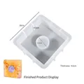 Detail view of 18cm square silicone mold for resin clock with 4.6cm depth dimensions - Square