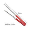 Red handle stainless steel food tongs with non-slip teeth for grilling and serving - Silicone Large (430 Stainless Steel)
