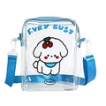 Blaue Capybara transparente PVC Umhängetasche mit Cartoon Hund und Nylon Schultergurt - Blauer Welpe