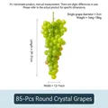 Artificial green crystal grapes 85-piece bunch for home decor and photography props - 85-Grain Crystal Round Grapes