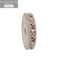 3.8cm faux linen ribbon with red, white, and blue star patterns for American Independence Day - 3.8cm Width Burlap Polka Dot Red White Blue Star Ribbon