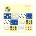 Autocollants washi tape thème floral Clear Sky pour scrapbooking motifs bleu jaune - Ciel Dégagé / 30mmx2m