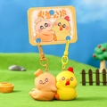 Cute cartoon animal magnetic couple keychain set with orange and yellow resin figures - Magnetic - Life Pun Chicken and Creature / SKU Price for One Pair