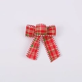 Christmas bow decoration with red, green and gold plaid patterns on 5cm ribbon - Red Green White Plaid / 15x15cm