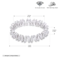 Detailed size specifications of the 925 sterling silver V-shaped ring with 5A zircon stones - US Size 9 / Platinum Plated