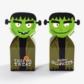 Caja de dulces de Halloween Frankenstein con textos Trick or Treat y Happy Halloween - Frankenstein / 7x7x7cm