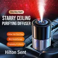 Black star projection car aromatherapy diffuser with red laser light star effect - Plug-in Starry Sky / Hilton Style