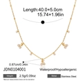 Collana con ciliegia in acciaio inossidabile dorato con cristalli, ipoallergenica - Stile Ciliegia con Strass (JDN0104001)