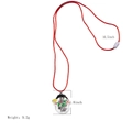 Christmas snowman pendant necklace with red cord weighing 9.2g and 16.5 inches long - Snowman Cord Necklace