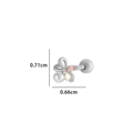 Silver butterfly cartilage earring with pink stone and pearl in 0.71x0.66cm size - 10# Silver (Butterfly Pearl)