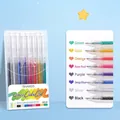 8-color sparkling glitter gel pen set in retail box for drawing and journaling - Retractable Large Capacity - 8 Colors Set (English Version)