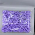 Bulk pack of 25-30 artificial purple foam rose heads for DIY wedding bouquets and crafts - Rose Leaves (25pcs) / Purple