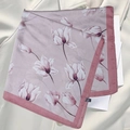 Elegant dusty pink silk square scarf featuring realistic magnolia floral prints for women - Kapok Flower Square Scarf / 65